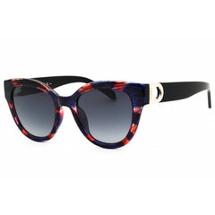Fossil FOS 2162/G/S 0WA3 9O Women's Full Rim Sunglasses Blue Pattern Red Plastic Frame