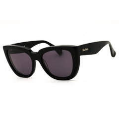 Max Mara MM0090 01A Women's Shiny Black Acetate Cat Eye Full Rim Frame Sunglasses
