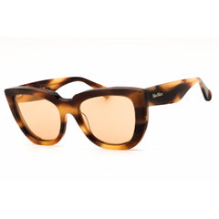 Max Mara MM0090 47G Women's Light Brown/Gold Acetate Cat Eye Full Rim Frame Sunglasses