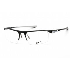 Nike 8050 003 Men's Rectangular Eyeglasses - Satin Black/Wolf Grey Metal Half-Rim