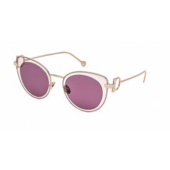 Salvatore Ferragamo SF182S 640 Women's Cat Eye Full Rim Sunglasses - Peach Metal Frame