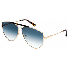 Salvatore Ferragamo SF241S 790 Women's Aviator Sunglasses Yellow Gold Metal Frame