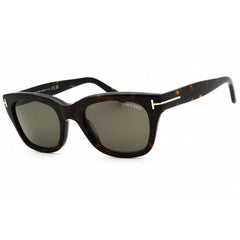 Tom Ford FT0237 SNOWDON 52N Men's Rectangular Shape Sunglasses in Dark Havana Acetate