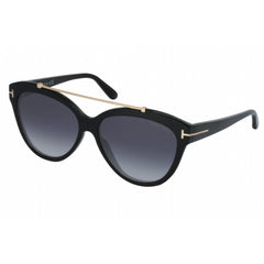 Tom Ford FT0518 01B Women's Cat Eye Shape Sunglasses in Shiny Black Acetate Full Rim