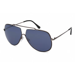 Tom Ford FT0586 12V Men's Aviator Shape Sunglasses in Dark Ruthenium Metal Full Rim