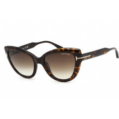 Tom Ford FT0762 52K Women's Cat Eye Shape Sunglasses in Dark Havana Acetate Full Rim