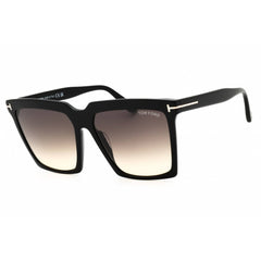 Tom Ford FT0764 01B Women's Oversized Shape Sunglasses in Shiny Black Acetate Full Rim