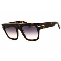 Tom Ford FT0847 52B Women's Rectangular Sunglasses in Dark Havana Acetate Full Rim