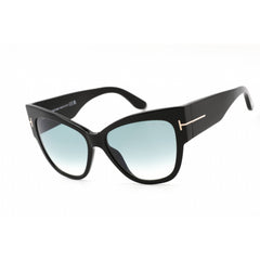 Tom Ford FT0371 01B Women's Cat Eye Full Rim Sunglasses Shiny Black Acetate Frame