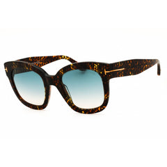 Tom Ford FT0613 52B Women's Rectangular Full Rim Sunglasses Dark Havana Acetate Frame