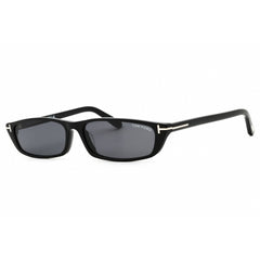 Tom Ford FT1058 01A Unisex Rectangular Full Rim Sunglasses - Shiny Black Acetate Frame