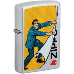 Zippo 46711 Reveal Design Satin Chrome Pop Art Windproof Pocket Lighter