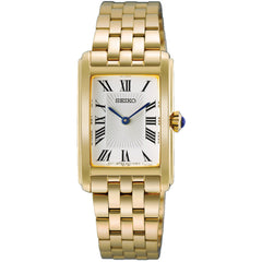 Seiko Essentials HGG001P1 Women's Gold-Tone Rectangular Quartz Watch 50M