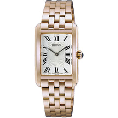 Seiko Essentials HGG002P1 Women's Rose Gold Rectangular Quartz Watch 50M
