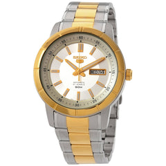 Seiko 5 SNKN58K1 Men's Automatic Two-Tone Silver Dial Stainless Steel Watch 43mm