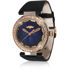 DeWitt Blue Empire BEM.QZ.001-BLK Diamond Quartz Watch, Blue Dial, 36mm