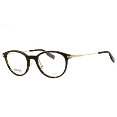 Hugo Boss Men's Havana Gold Acetate Full Rim Round Frame Eyeglasses - 0626 0FSH 00