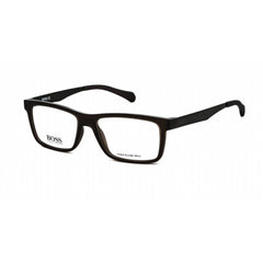 Hugo Boss Men's Matte Brown/Grey Plastic Rectangular Frame Eyeglasses - 0870 005A 00