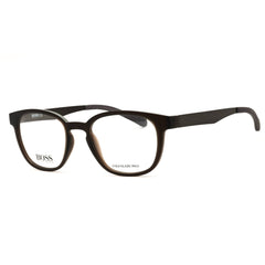 Hugo Boss Men's Matte Brown/Grey Plastic Full Rim Round Eyeglasses - 0871 005A 00