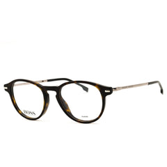 Hugo Boss Men's Dark Havana Acetate Full Rim Round Frame Eyeglasses - 0932 0086 00