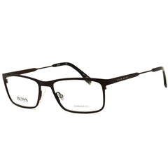 Hugo Boss Men's Matte Brown Metal Full Rim Rectangular Frame Eyeglasses - 0997 04IN 00