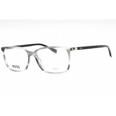 Hugo Boss Unisex Grey Horn Plastic Rectangular Frame Eyeglasses - 0679/IT 02W8 00
