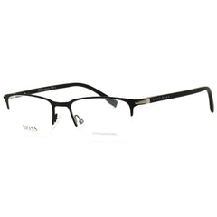 Hugo Boss Men's Black Metal Half Rim Rectangular Eyeglasses - 1007/IT 0003 00
