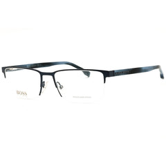 Hugo Boss 1302/U 0FLL 00 Blue Rectangular Half Rim Eyeglasses in Metal for Unisex