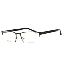 Hugo Boss 1302/U 0YZ4 00 Brown Rectangular Half Rim Eyeglasses in Metal for Unisex