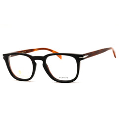 David Beckham DB 7022 0WR7 00 Men's Black/Havana Acetate Rectangular Eyeglasses 49mm