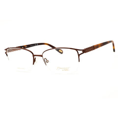 Emozioni 4377 009Q 00 Women's Brown Rectangular Steel Half Rim Eyeglasses, 52mm