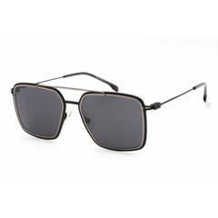 Hugo Boss 1191/S 0RZZ IR Men's Black/Ruthenium Metal Round Full Rim Sunglasses