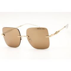 Michael Kors Women's Gold Metal Rimless Rectangular Frame Sunglasses - 0MK1150 10145A