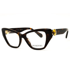 Swarovski Women's Havana Acetate Full Rim Cat Eye Frame Eyeglasses - 0SK2050 1002