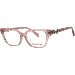 Swarovski Women's Transparent Pink Plastic Rectangular Frame Eyeglasses - SK2049D 3001