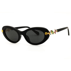 Swarovski Women's Black Acetate Full Rim Cat Eye Frame Sunglasses - SK6042 100187