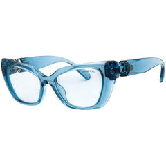 Swarovski Women's Transparent Light Blue Full Rim Cat Eye Eyeglasses - SK6047 107872