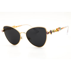 Swarovski Women's Gold Metal Full Rim Cat Eye Shape Frame Sunglasses - SK7034 404M87