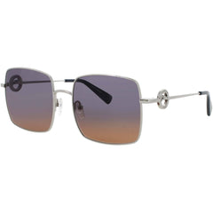 Longchamp LO162S-N 719 Silver Women's Square Metal Full Rim Sunglasses