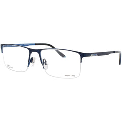Jaguar JG33631 3100 Men's Rectangular Half Rim Metal Frame Eyeglasses in Matte Blue