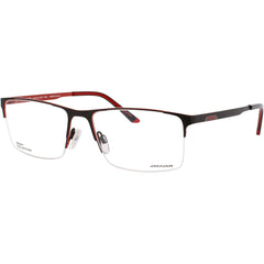 Jaguar JG33631 4100 Men's Rectangular Shape Half Rim Metal Eyeglasses in Matte Green