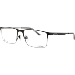 Jaguar JG33631 6100 Men's Rectangular Shape Half Rim Metal Frame Eyeglasses in Black