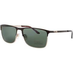 Jaguar Men's Shiny Gold Metal Full Rim Rectangular Frame Sunglasses - JG37368 6000