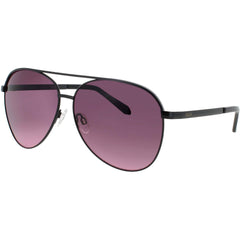 Quay Unisex Black Metal Full Rim Aviator Shape Frame Sunglasses - VIVIENNE BLK/PURP