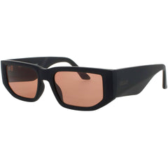 Quay Unisex Matte Black Acetate Rectangular Frame Sunglasses - GOOD TIME MTBLK/DRKAPR