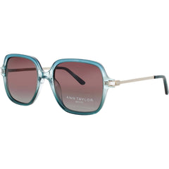 Ann Taylor Women's Teal Acetate Full Rim Square Shape Frame Sunglasses - ATP929 C02