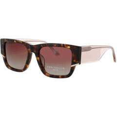 Ann Taylor Women's Tortoise/Crystal Blush Acetate Square Frame Sunglasses - ATP930 C02