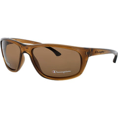 Champion Men's Translucent Dark Brown Acetate Full Rim Wraparound Sunglasses - FIX C03