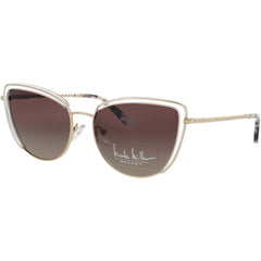 Nicole Miller Women's Crystal/Gold Metal Full Rim Cat Eye Sunglasses - MONTE CARLO C01