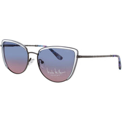 Nicole Miller Women's Blue Crystal Metal Full Rim Cat Eye Sunglasses - MONTE CARLO C03